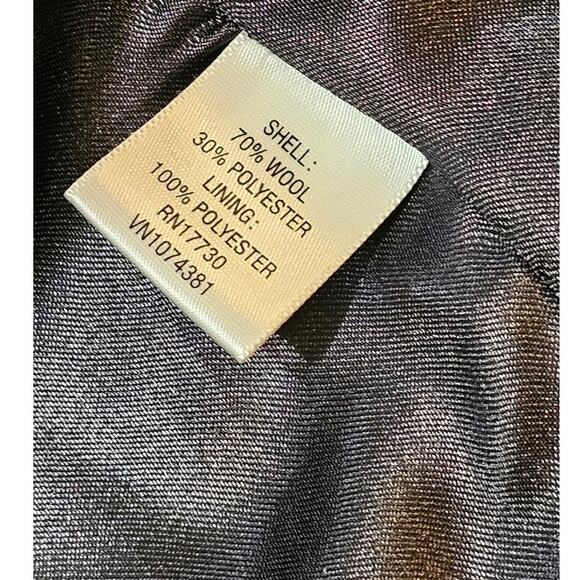 Womens Double Breasted Peacoat Wool Blend Jacket/Coat Charcoal Gray Size Large - Picture 5 of 6